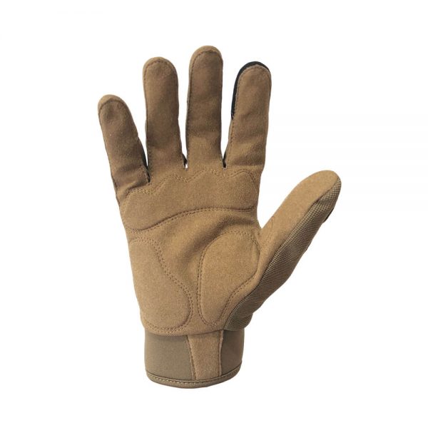 STRONGSUIT Tan Brawny Glove Knuckle Protection Tactical Military Shooting Work 